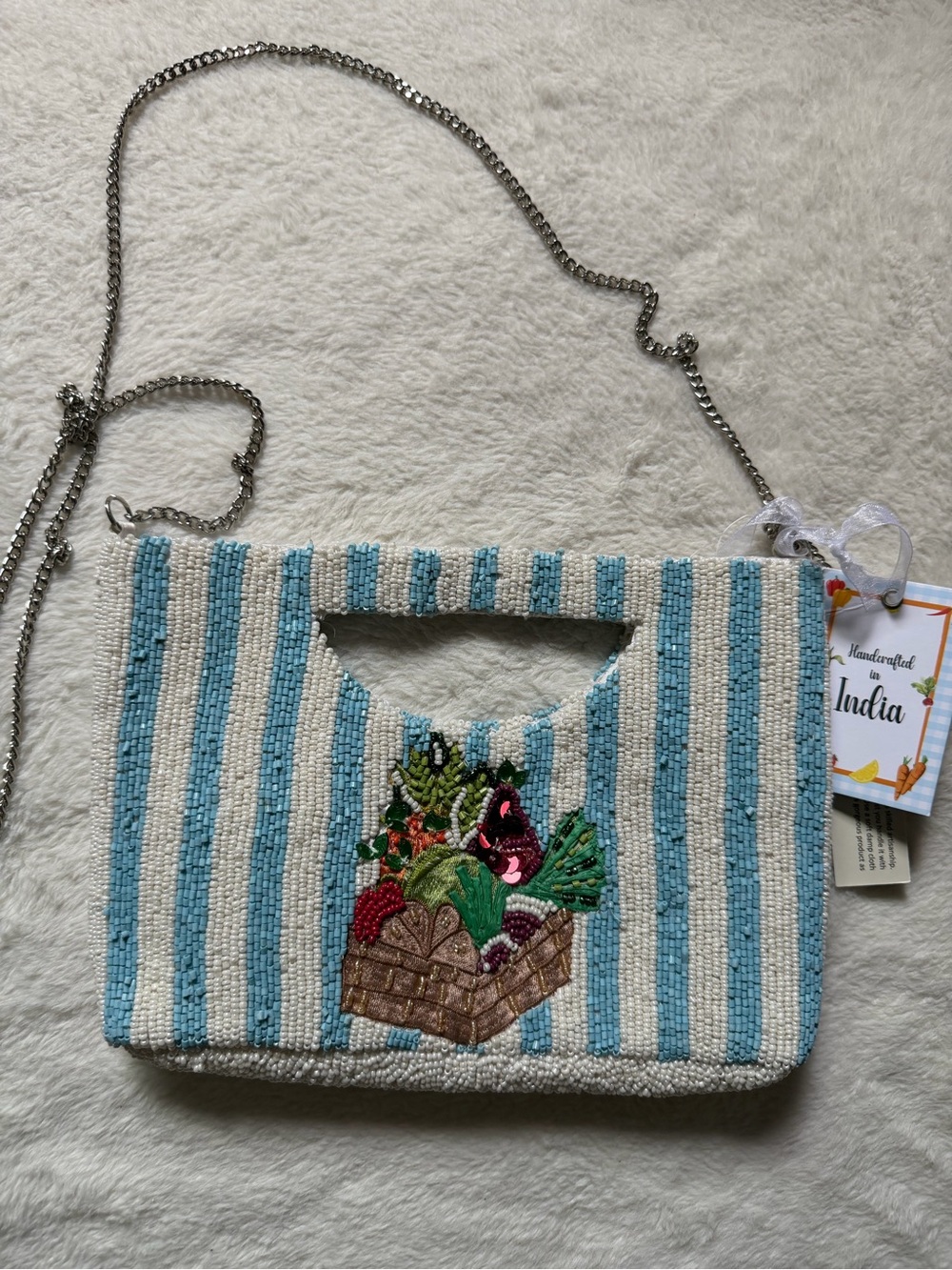 Handcrafted Beaded with Vegetable Motif Bag